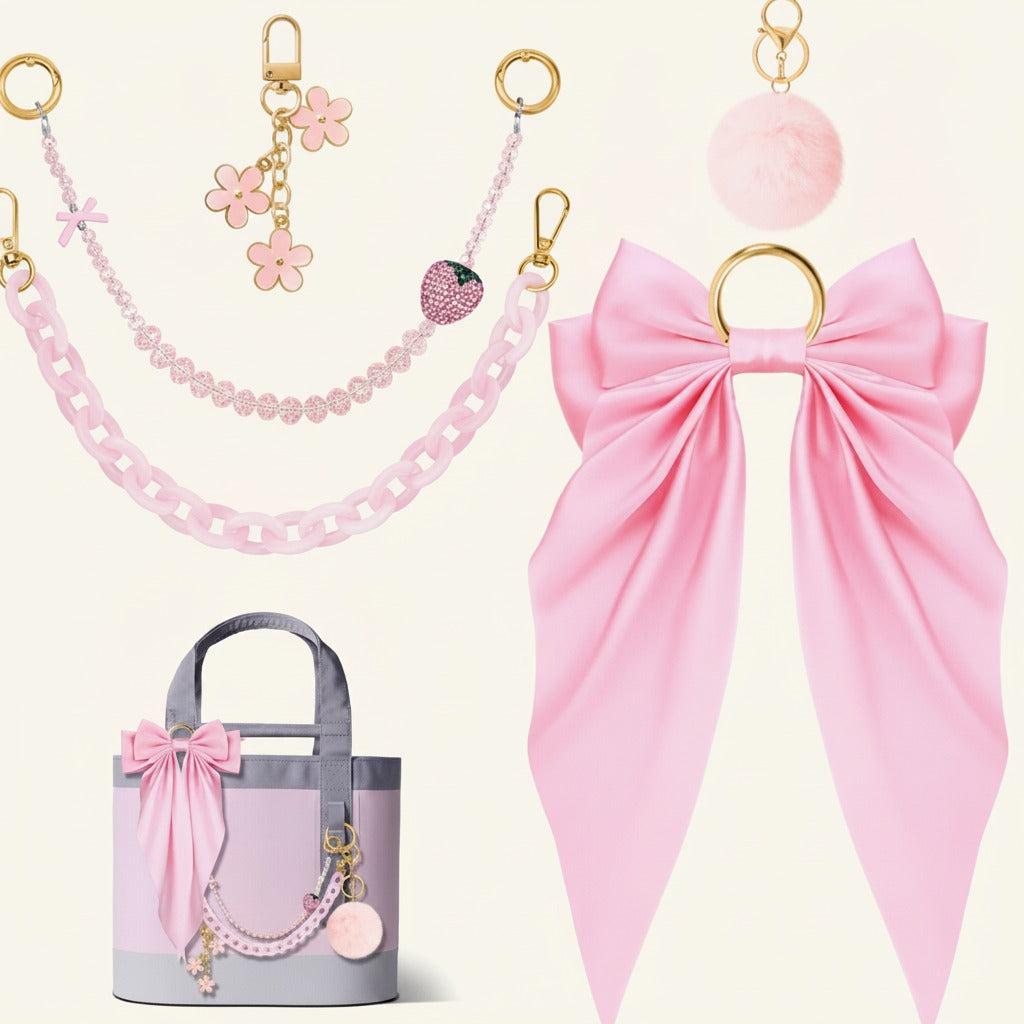 Elegant Bag Chains, Charms, and Bows Set – bags & wallets (view 5)