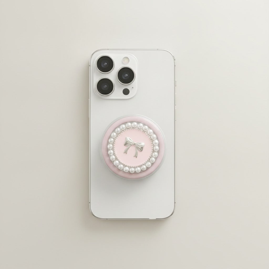 Elegant Pearl Bow Phone Grip – tech (view 1)