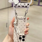 Cute Black Dalmatian Dog Polka Dot Phone Case Lanyard