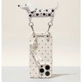 Cute Black Dalmatian Dog Polka Dot Phone Case Lanyard
