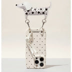 Cute Black Dalmatian Dog Polka Dot Phone Case Lanyard