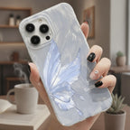 Silver Lucky Butterfly Clear iPhone Case