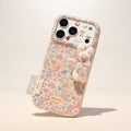 Pastel Floral Leather Rabbit Charm Phone Case – tech (view 1)