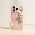 White Floral Rabbit Charm Apple iPhone Case