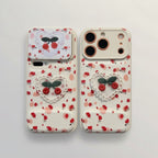Embroidered Cherry Heart Mirror Phone Case – tech (view 1)
