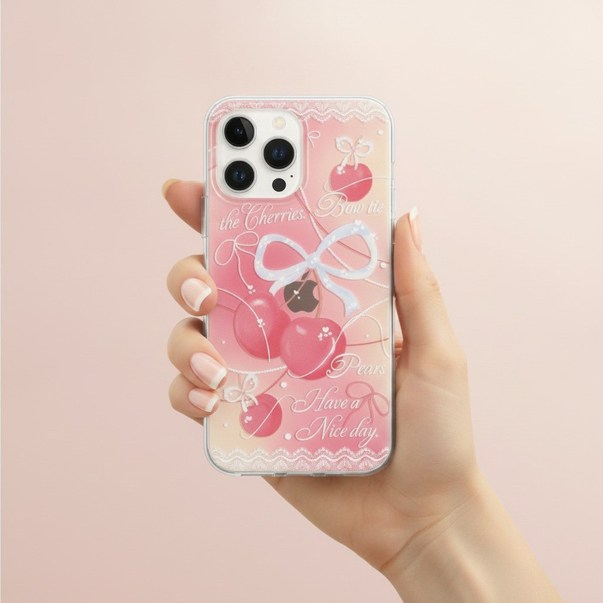 Lace Cherry Bow Phone Case and Bracelet Set – tech (view 3)