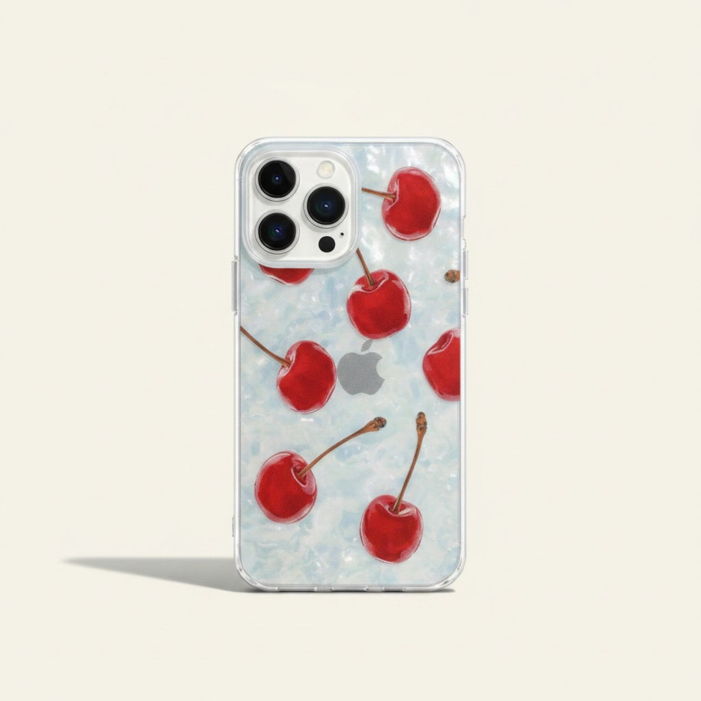Transparent Wavy Cherry iPhone Case – tech (view 1)
