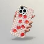 Gingham Cherry Reflection Phone Case – tech (view 1)