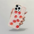 Gingham Cherry Reflection Phone Case – tech (view 3)