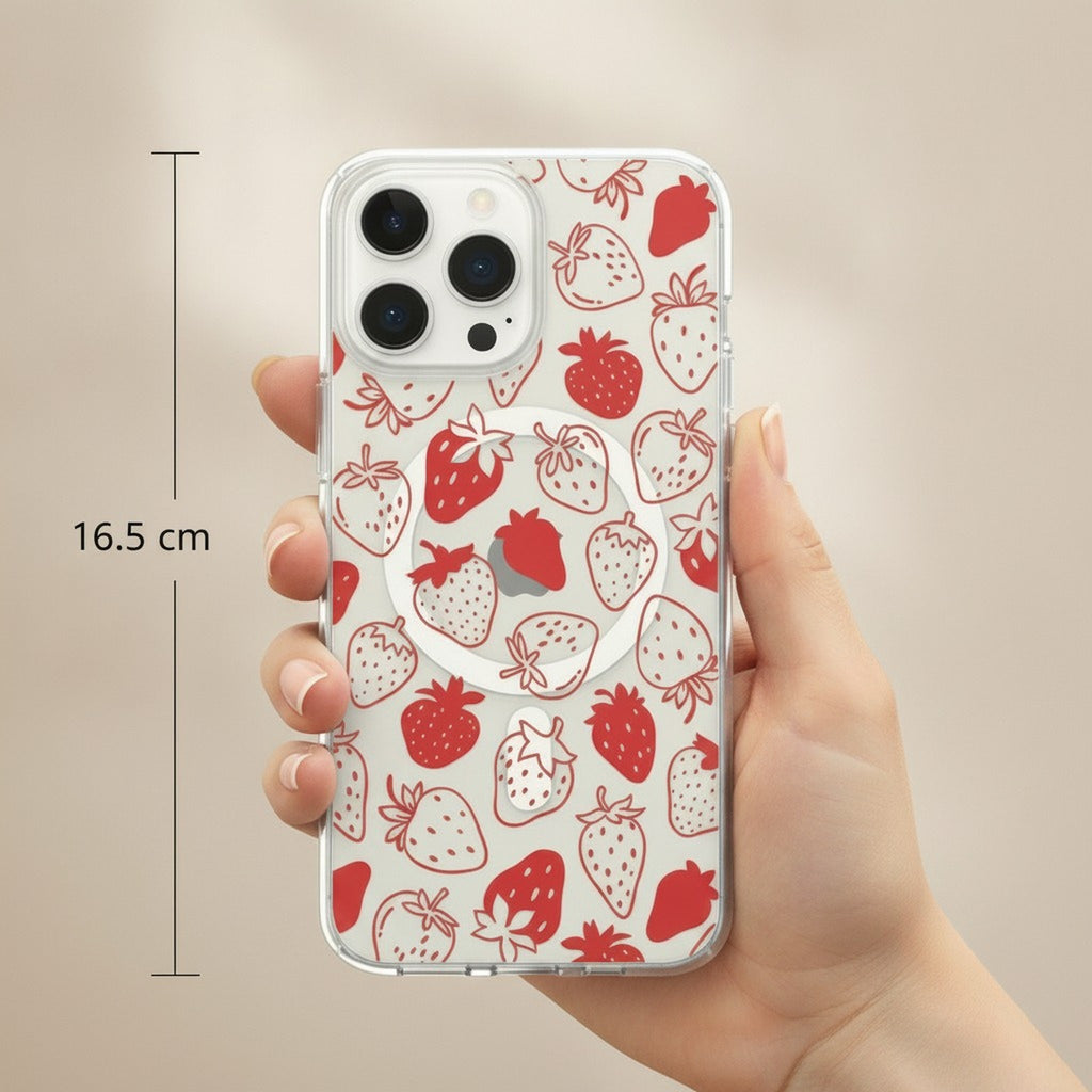 Clear Strawberry MagSafe iPhone Case – tech (view 3)