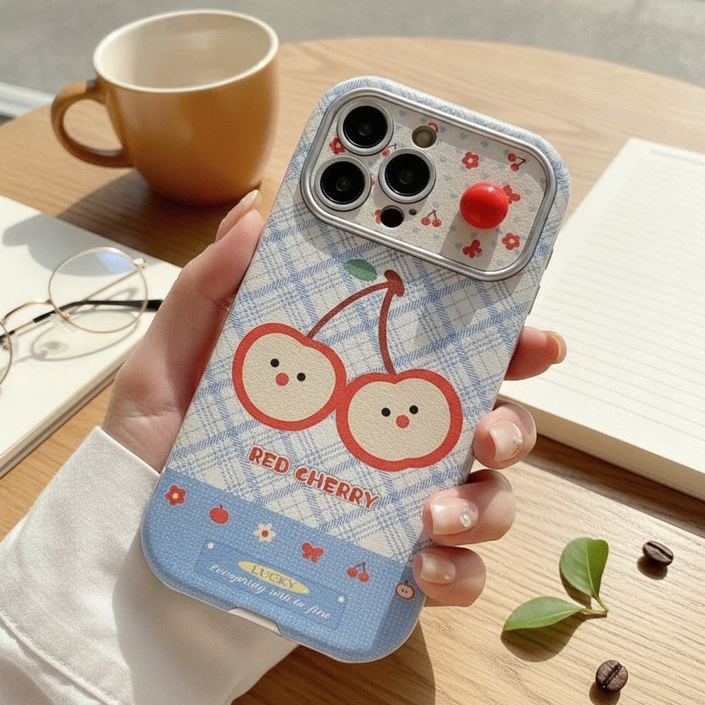 Cute Red Cherry Plaid Phone Case