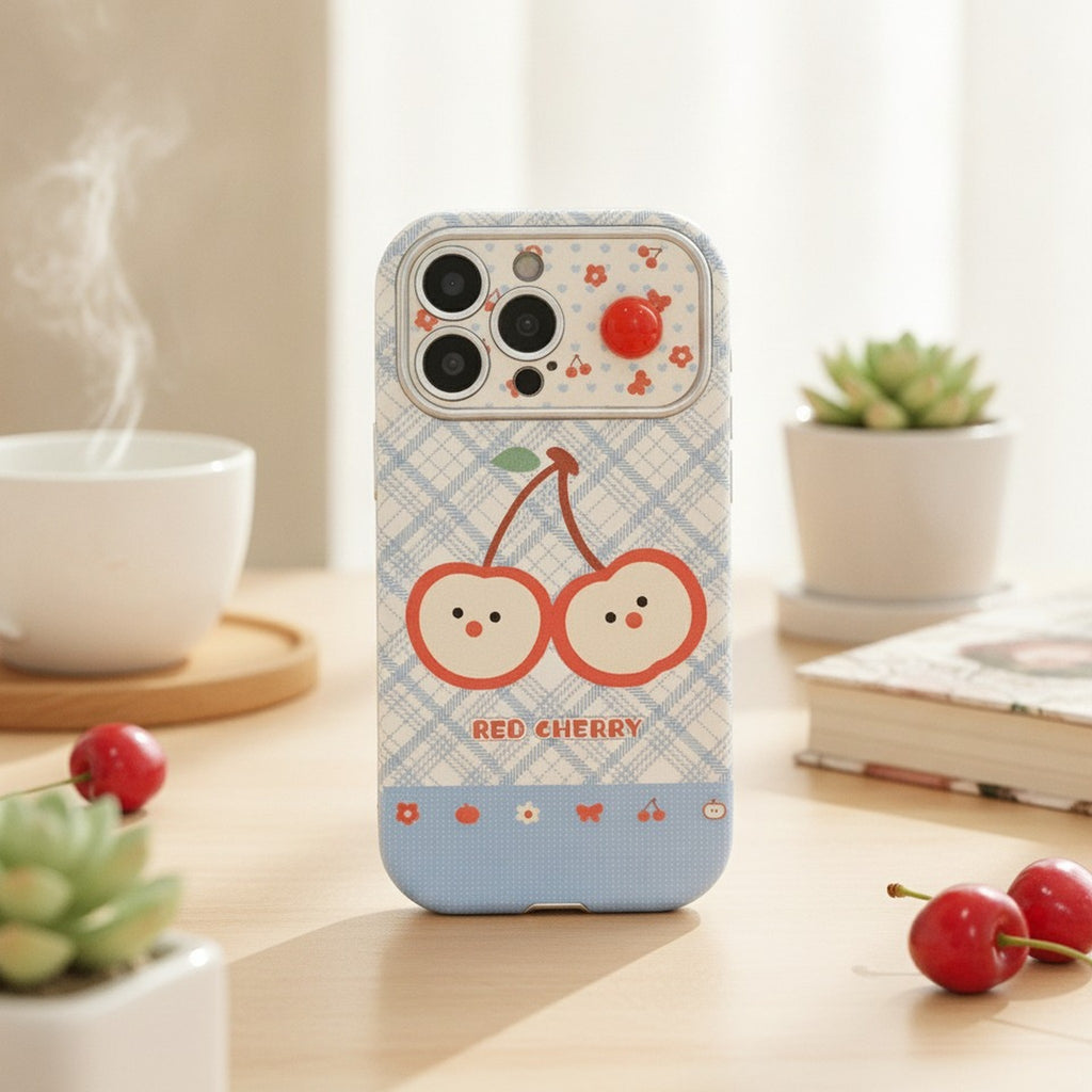Cute Plaid Cherry iPhone Case – tech (view 2)