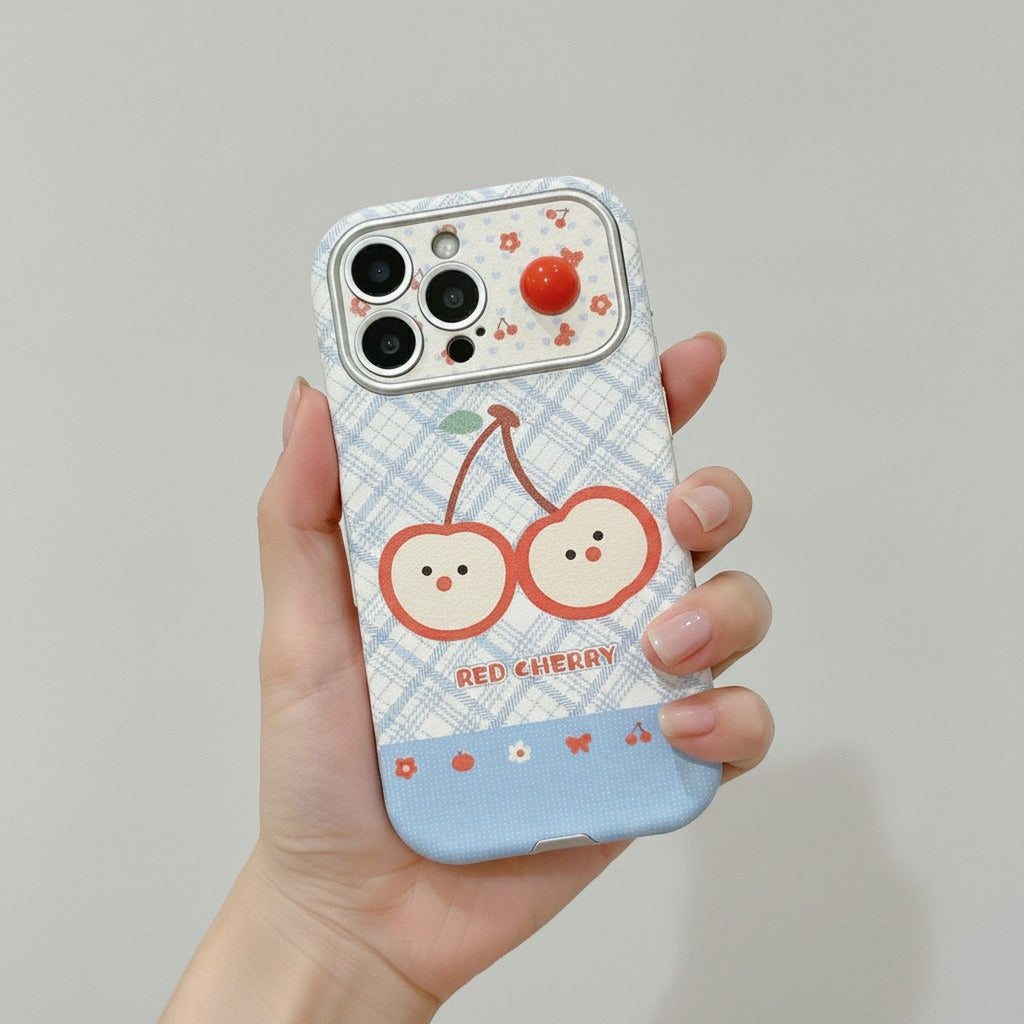 Cute Plaid Cherry iPhone Case – tech (view 3)