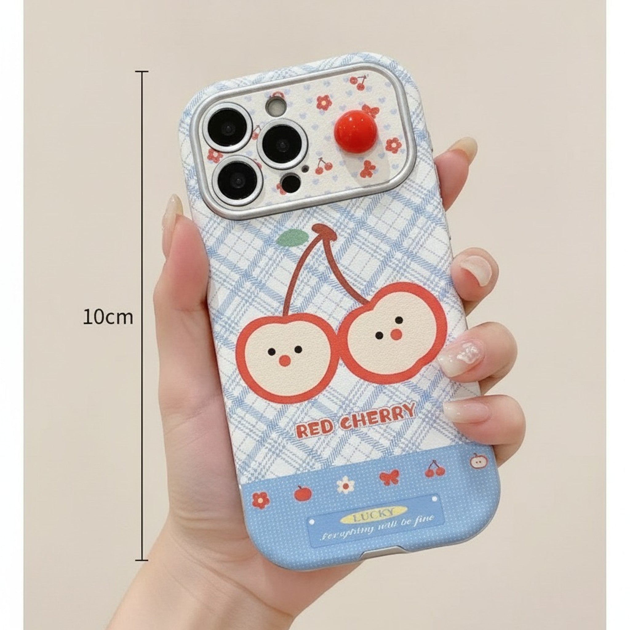 Cute Red Cherry Plaid Phone Case
