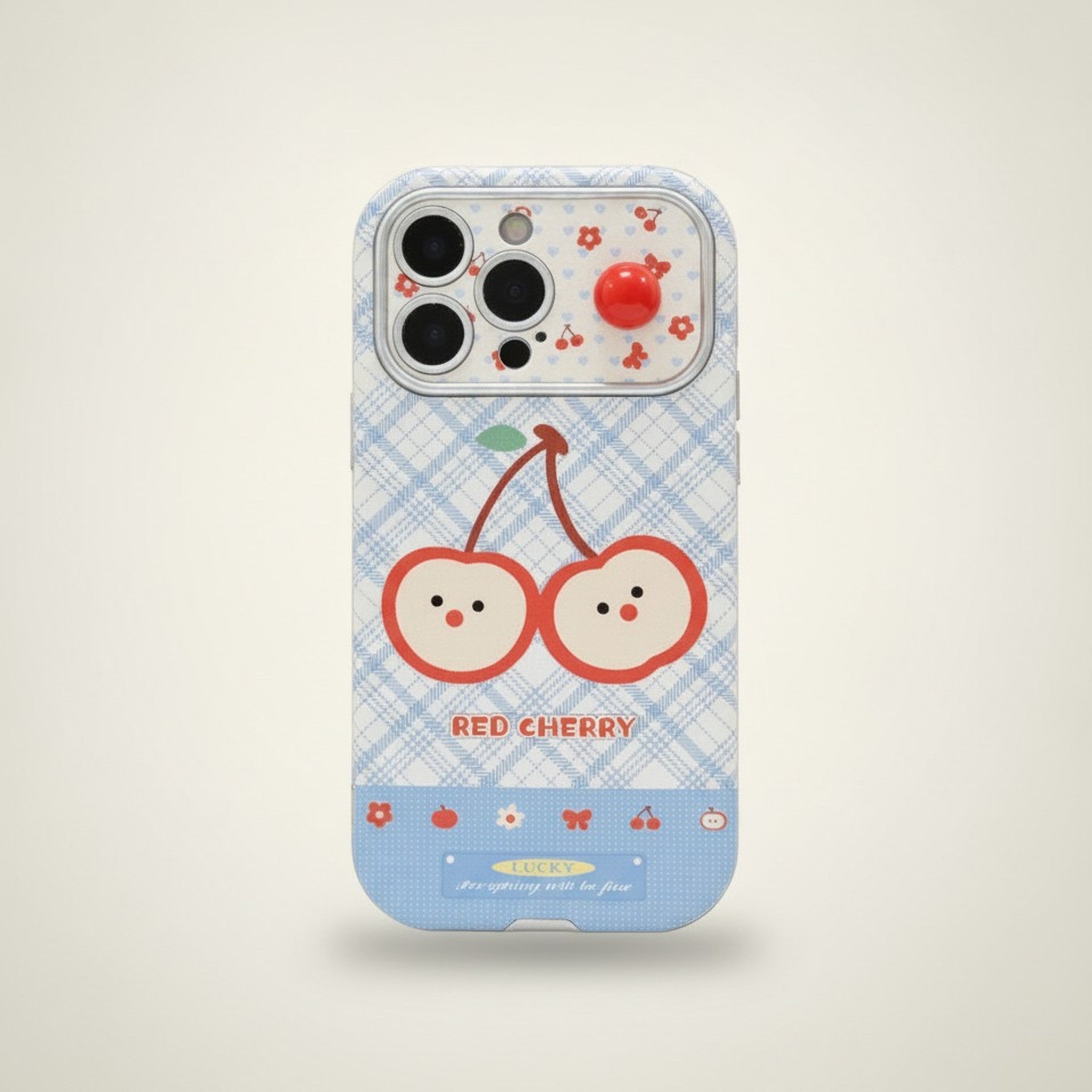 Cute Red Cherry Plaid Phone Case