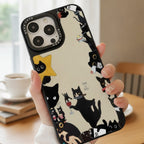 Whimsical Black Cat Graphic Phone Case