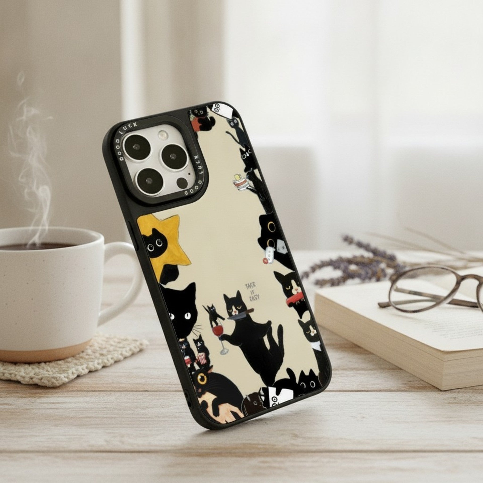 Good Luck Surrounded Cats iPhone Case – tech (view 2)