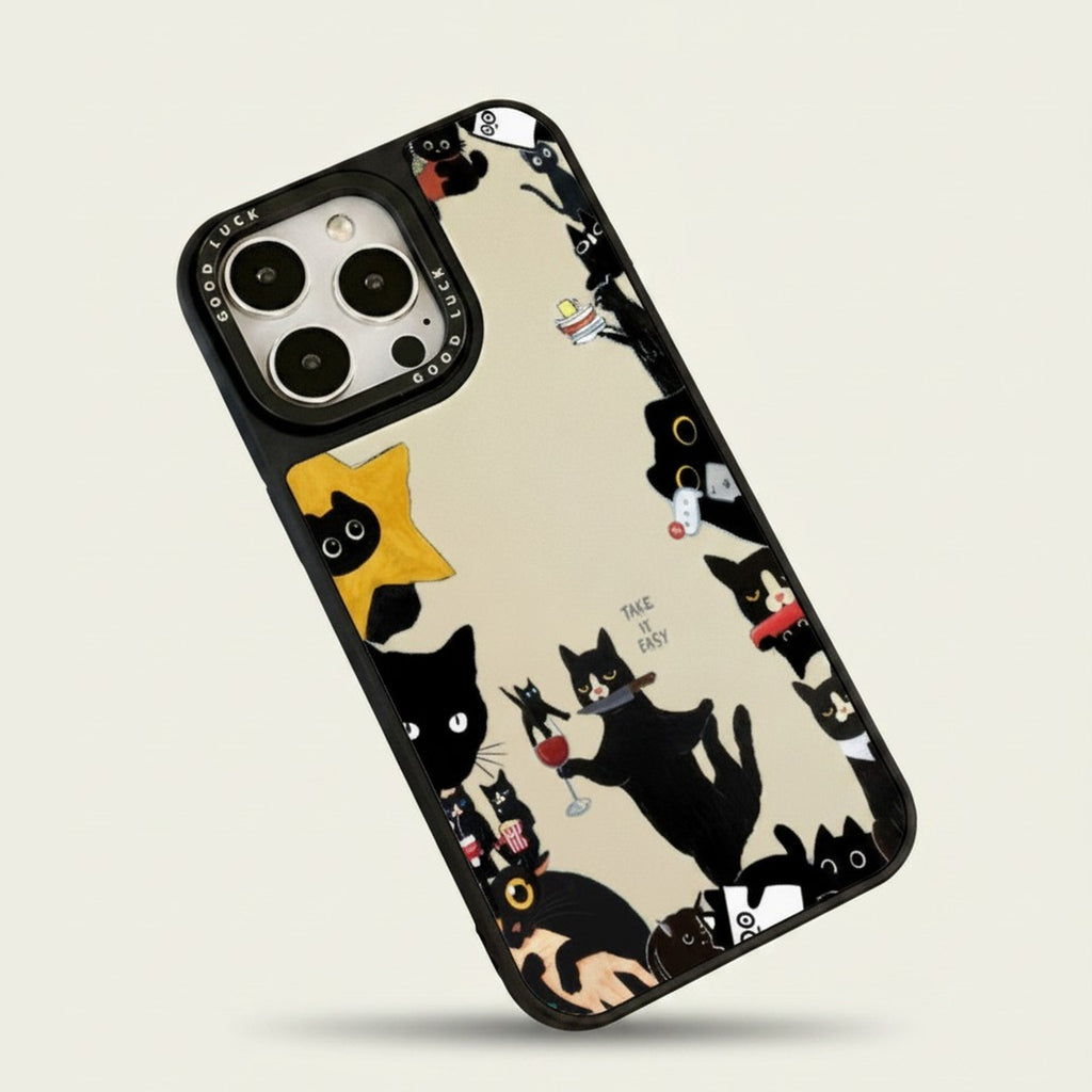 Good Luck Surrounded Cats iPhone Case – tech (view 1)