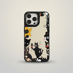 Whimsical Black Cat Graphic Phone Case