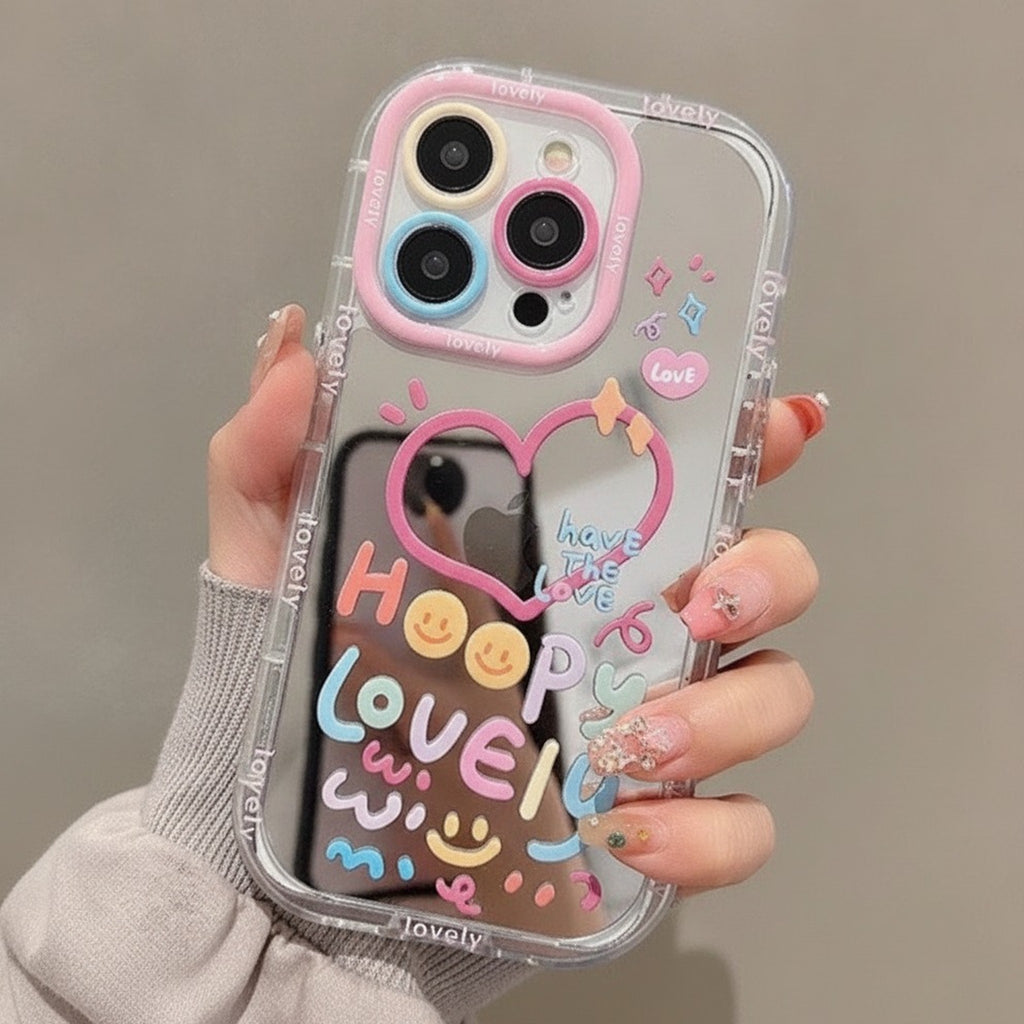 Transparent Cute Mirror Hoopy Lovely Phone Case