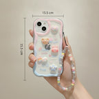 Gradient Wavy Edge Charm Phone Case with Beaded Strap – tech (view 3)