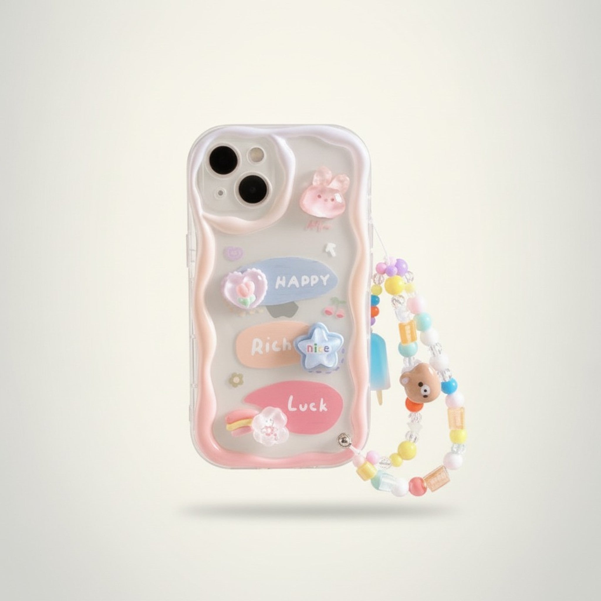 Adorable Wavy Charm Phone Case with Bracelet – tech (view 1)