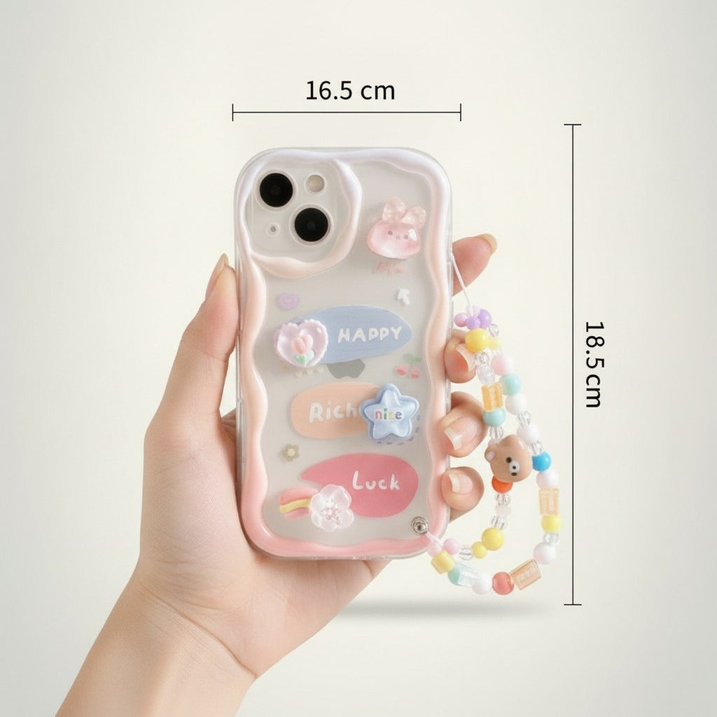 Adorable Wavy Charm Phone Case with Bracelet – tech (view 3)