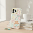 Pastel Whimsical iPhone Case with Beaded Strap – tech (view 2)