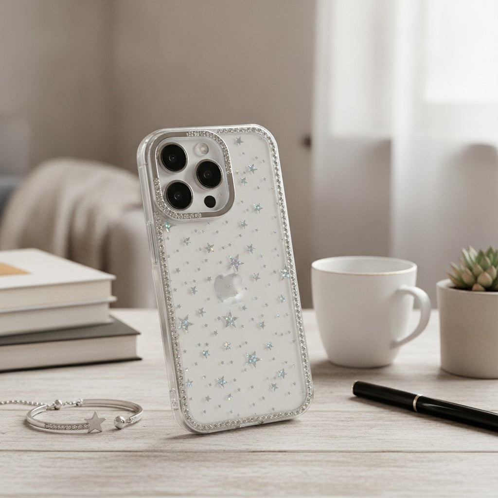 Transparent Glitter Star Bling Crystal Phone Case