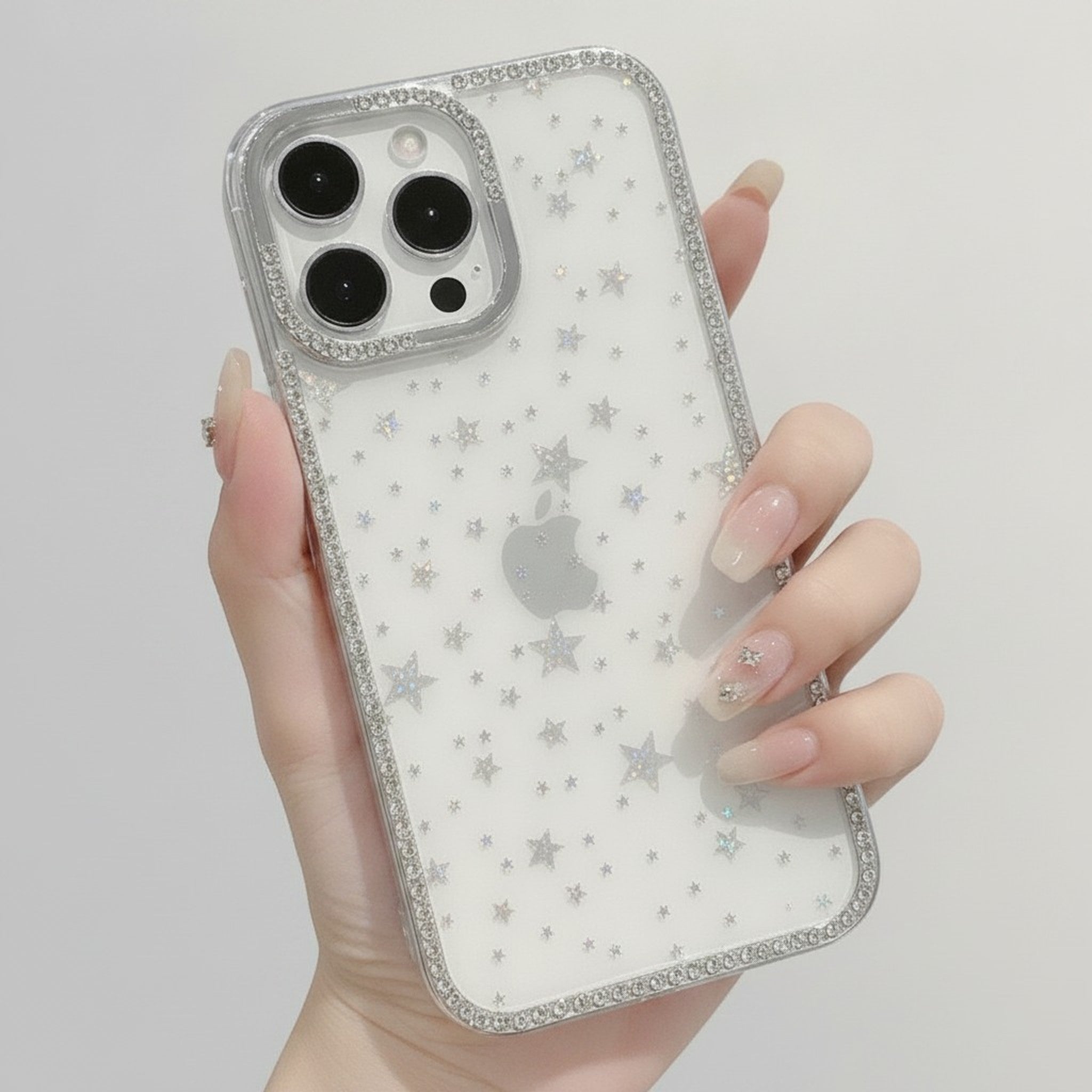 Sparkling Star Rhinestone Clear Phone Case – tech (view 3)