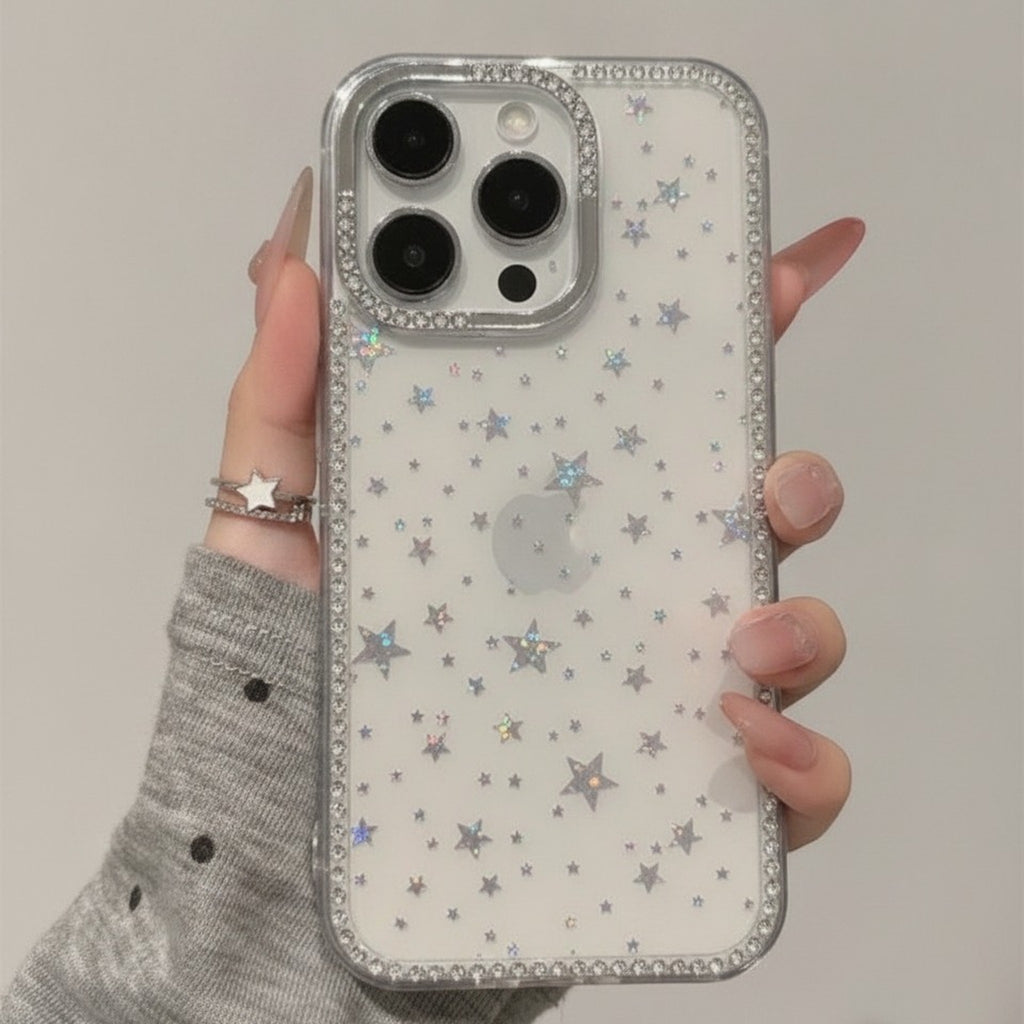 Transparent Glitter Star Bling Crystal Phone Case