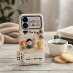 White Textured Cute Doll Figure Phone Case