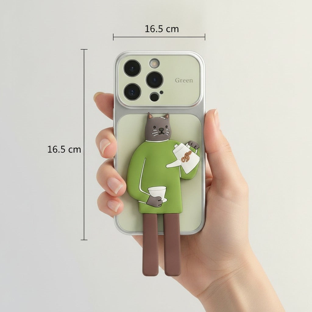 3D Cartoon Cat iPhone Stand Case – tech (view 4)