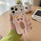 Cute Pink Cat Eat Love Live Phone Case with Stand