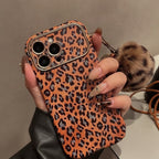 Luxury Brown Sparkle Leopard Print iPhone Case