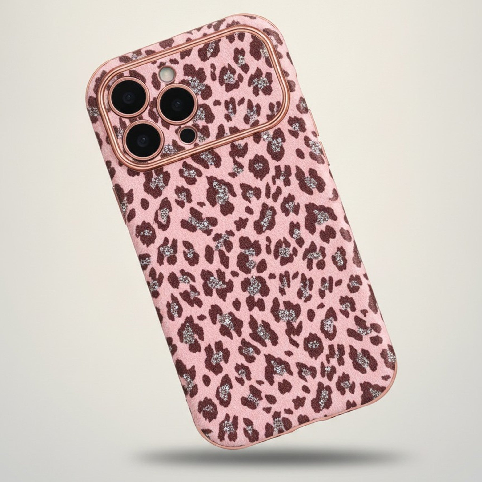 Glitter Leopard Print Large Camera iPhone Case – tech (view 2)