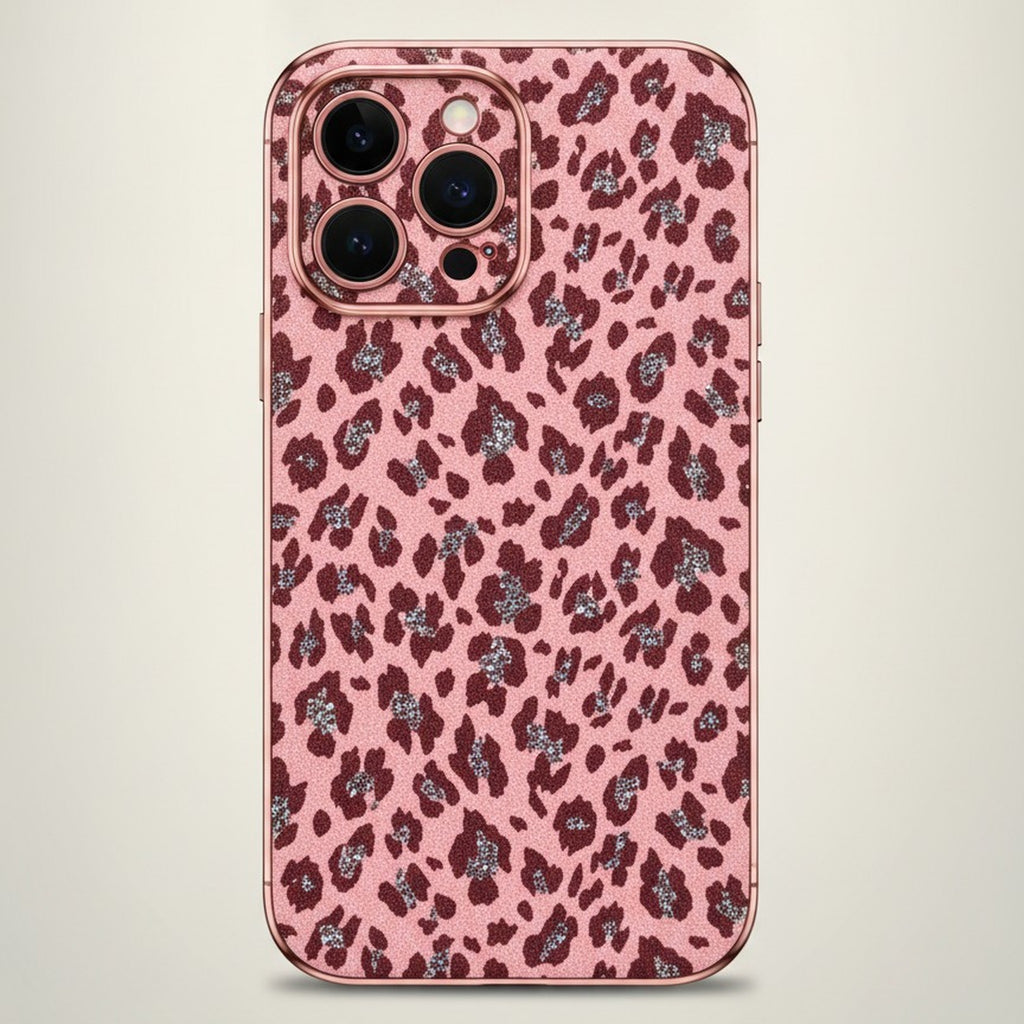 Stylish Pink Glitter Leopard Print Device Phone Case