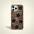 Leopard Print Pearl Star iPhone Case – tech (view 1)