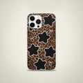 Leopard Star Pearl Bow Stylish Phone Case for iPhone