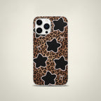 Leopard Star Pearl Bow Stylish Phone Case for iPhone