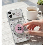 White Cute Retro Camera Music Phone Case with Grip