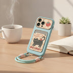 Naughty Cat Card Holder Strap Phone Case – tech (view 2)