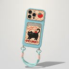 Naughty Cat Card Holder Strap Phone Case – tech (view 1)