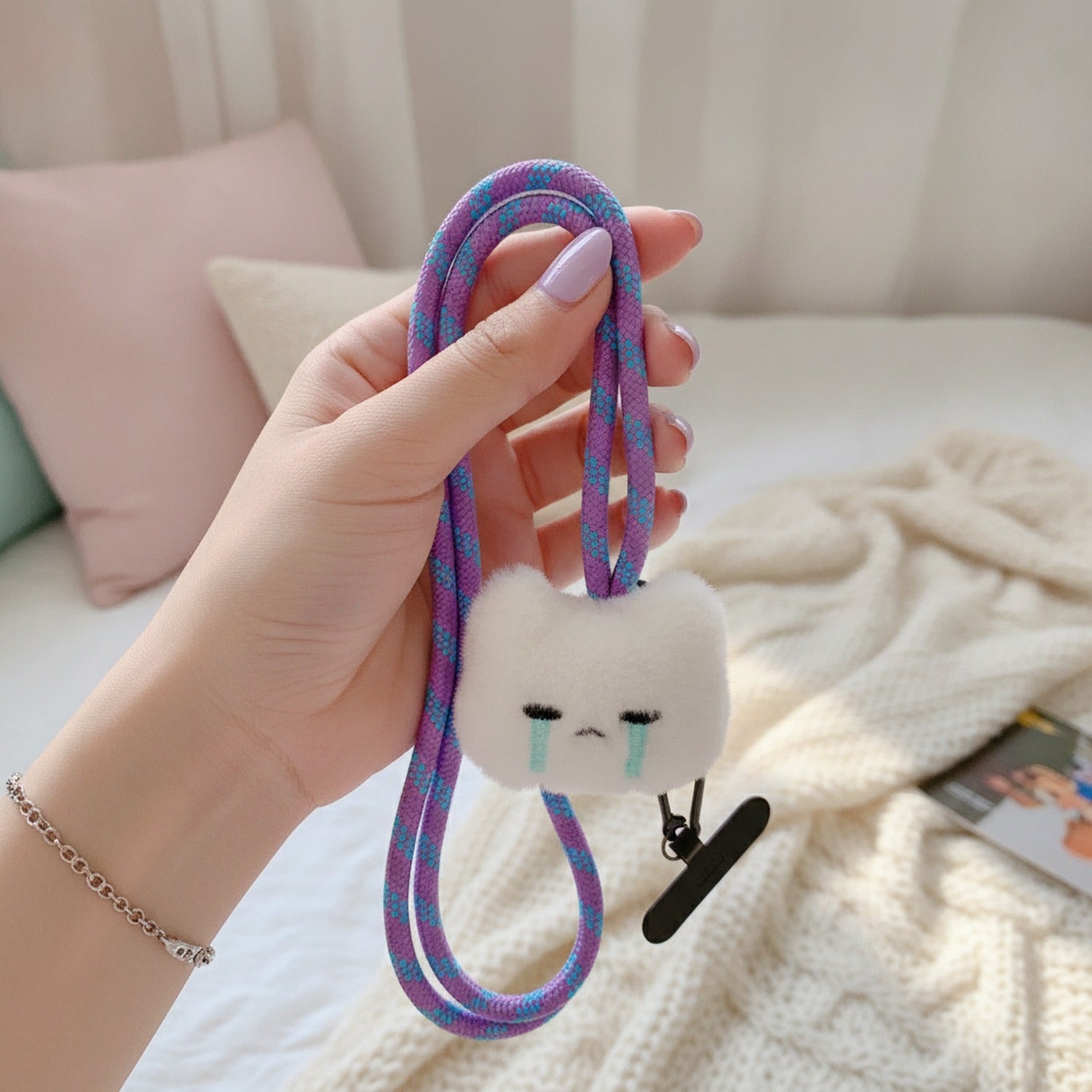 Crying Cloud Beaded Phone Charm Strap