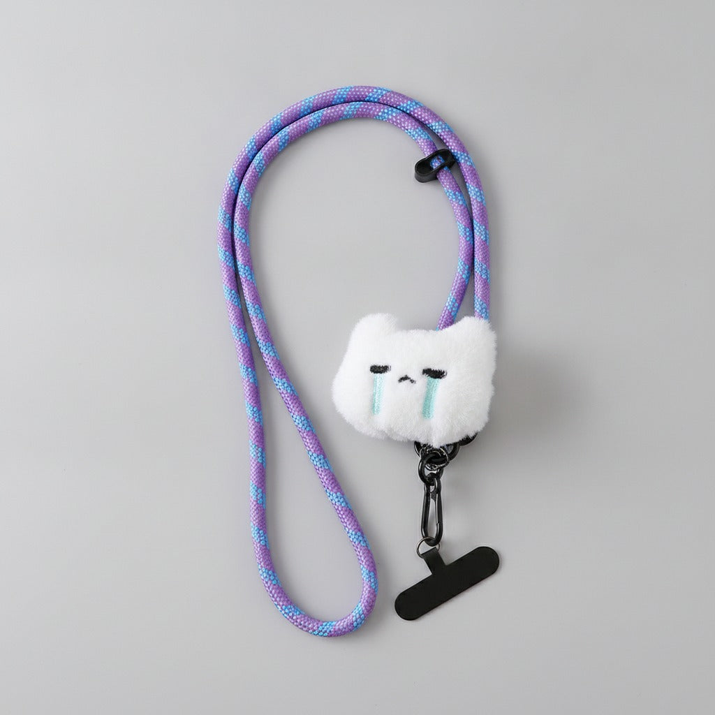 Crying Cloud Beaded Phone Charm Strap – tech (view 1)