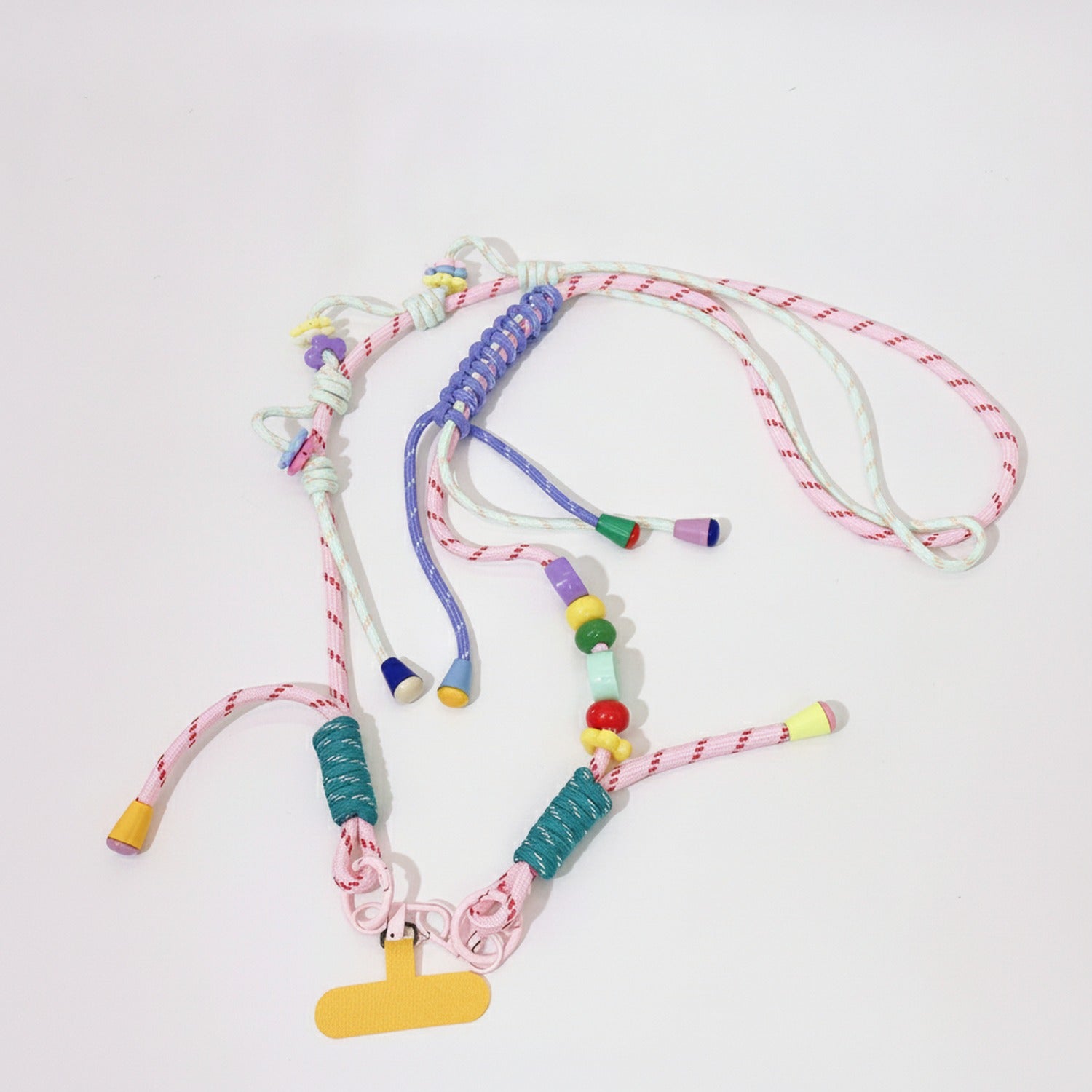 Beaded Phone Charm Strap With Tassel - Pink – tech (view 1)