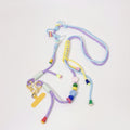 Beaded Phone Charm Strap With Tassel - Purple