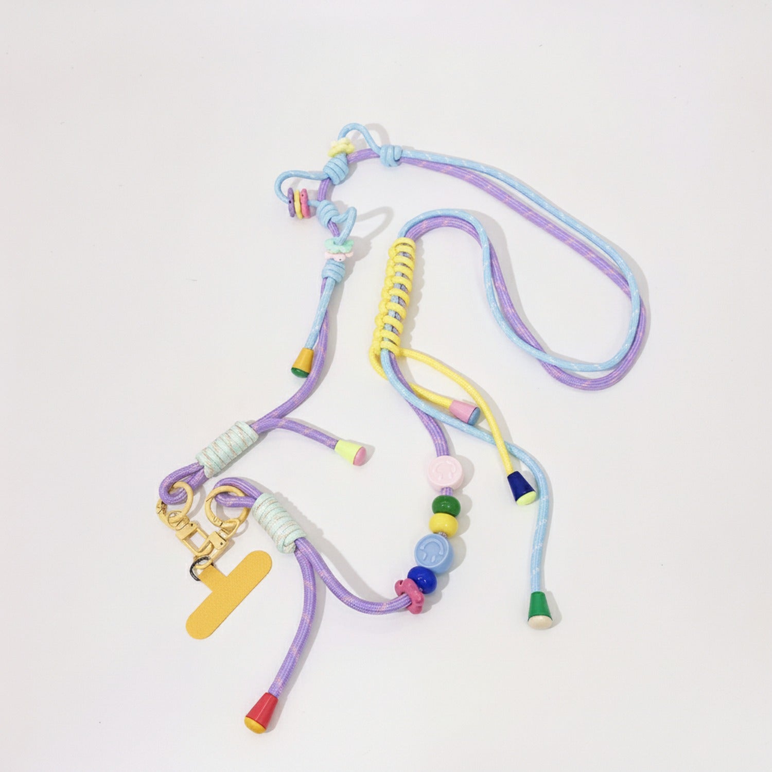 Beaded Phone Charm Strap With Tassel - Purple