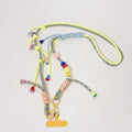 Beaded Phone Charm Strap With Tassel - Blue & Yellow