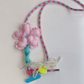 Flower Phone Charm Strap - Pink Plaid Flower
